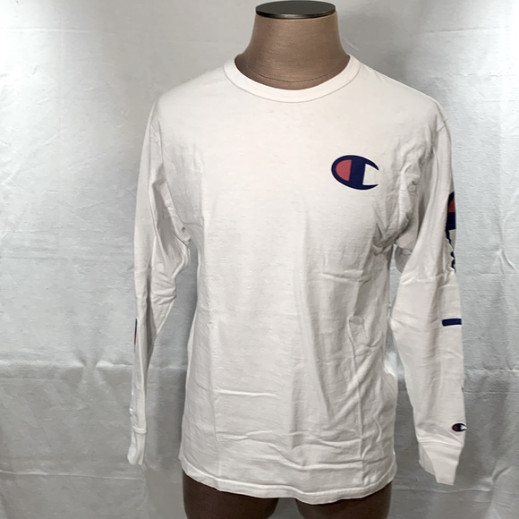 Authentic Vintage Champion Ls T-Shirt White Size Medium - Picture 1 of 5